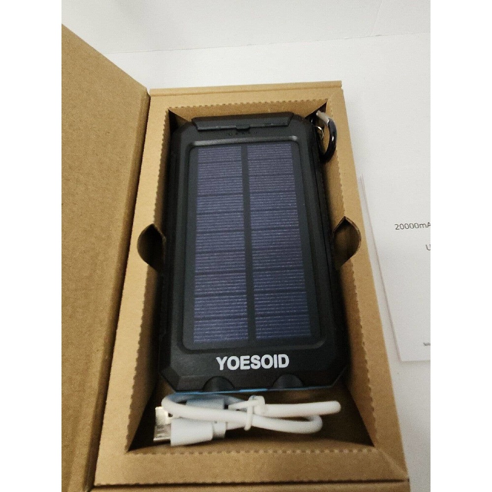 Heavy Duty 20000mAh Solar Power Bank Portable Dual USB Solar Battery Charger